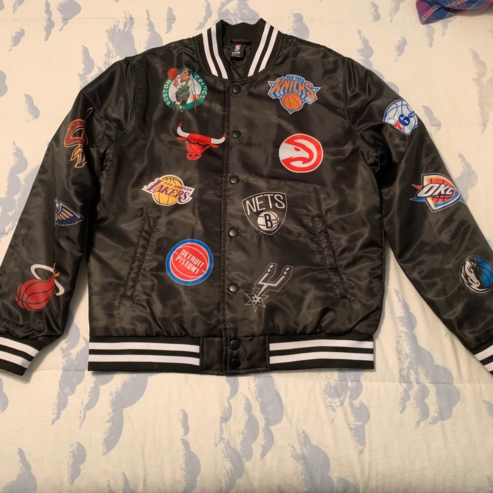 UNK NBA Team Logo Bomber Varsity Jacket obo